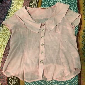 Maeve by Anthropologie soft pink sailor shirt